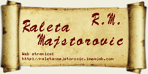 Raleta Majstorović vizit kartica